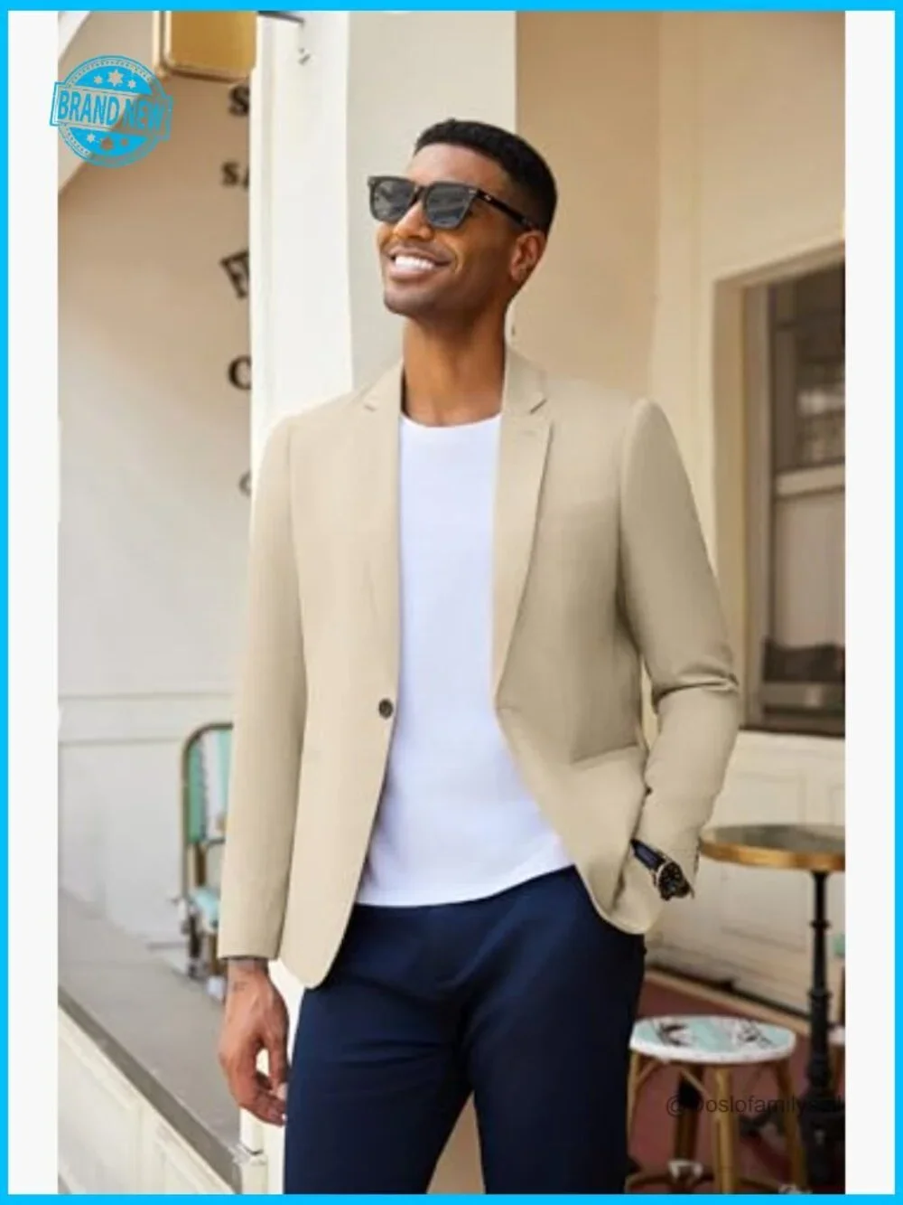 Slim Fit Blazer Lightweight Sport Coat One Button Casual Business Jacket
